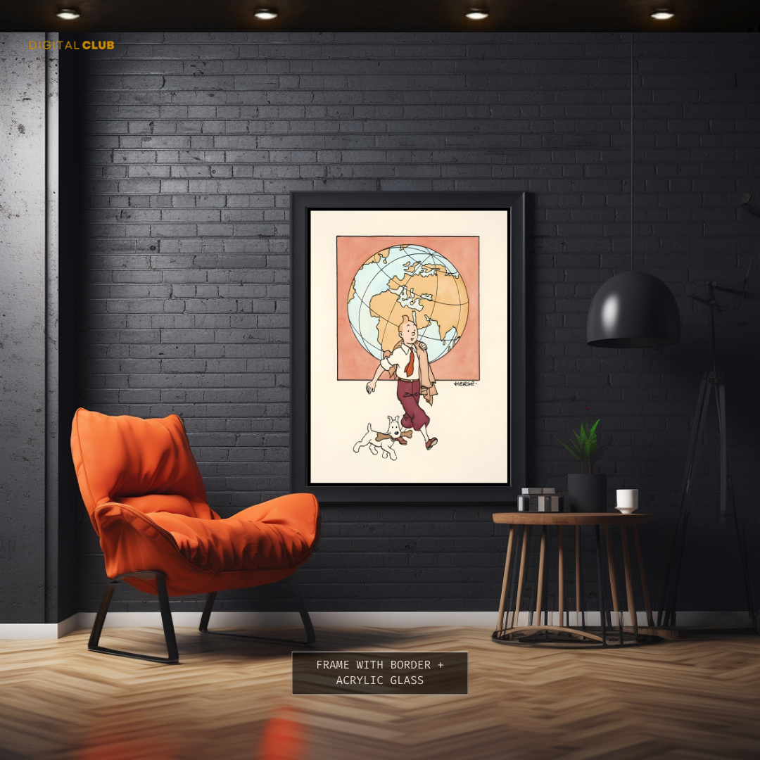 Tin Tin - Cartoon Character 2 - Premium Wall Art