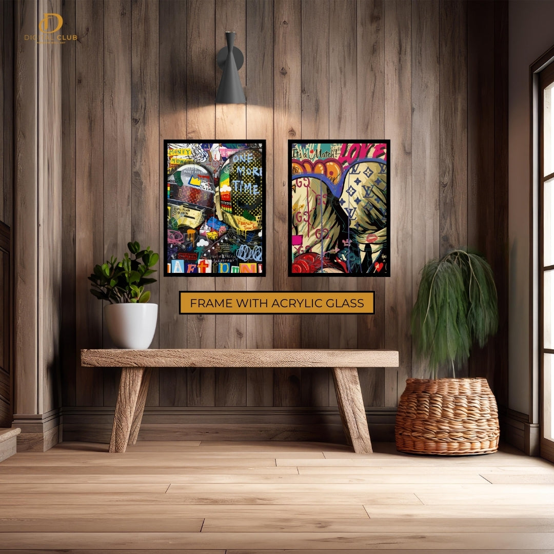 POP ART Artwork 1 - 2 Panel Wall Art