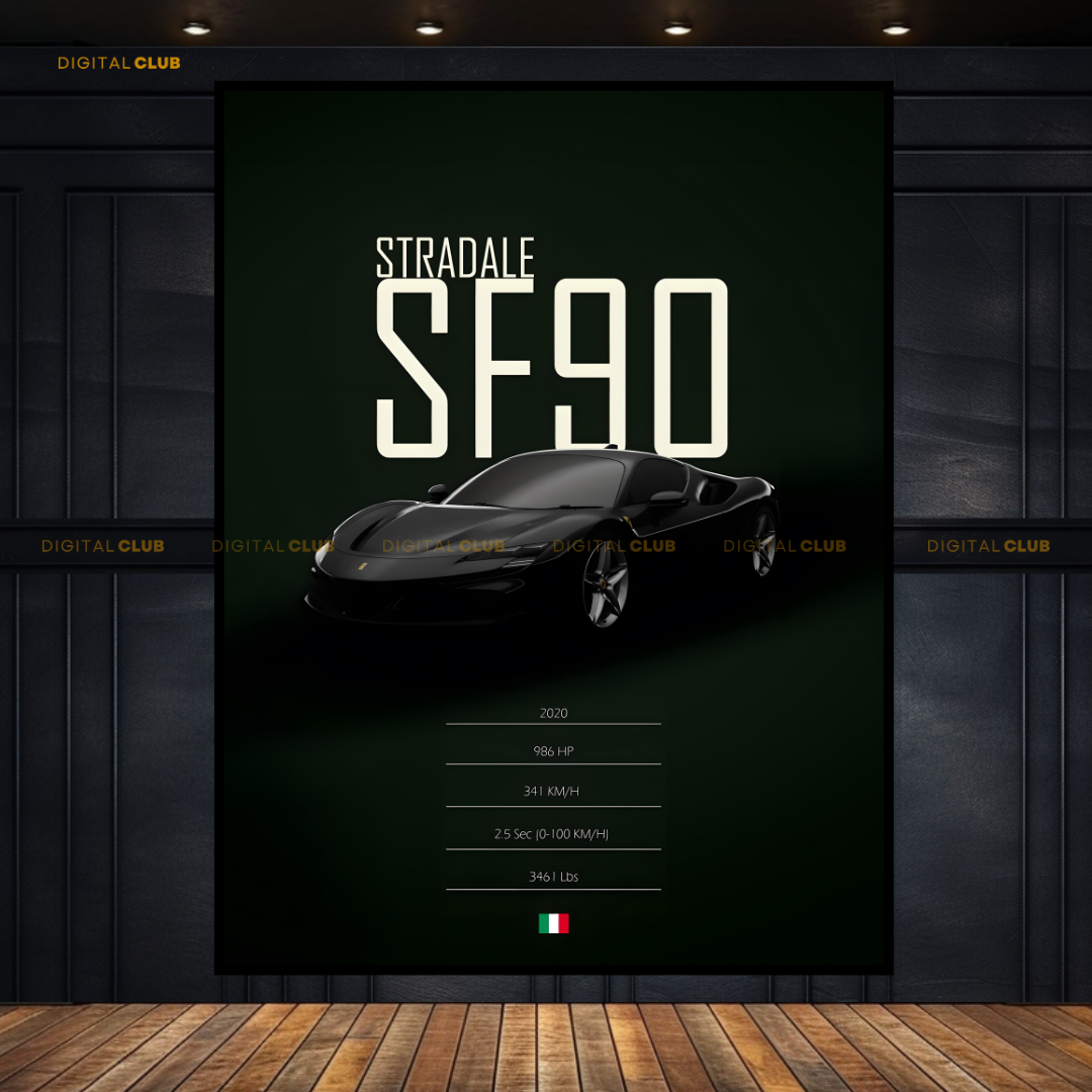 Ferrari SF90 Stradale - Artwork - Premium Wall Art
