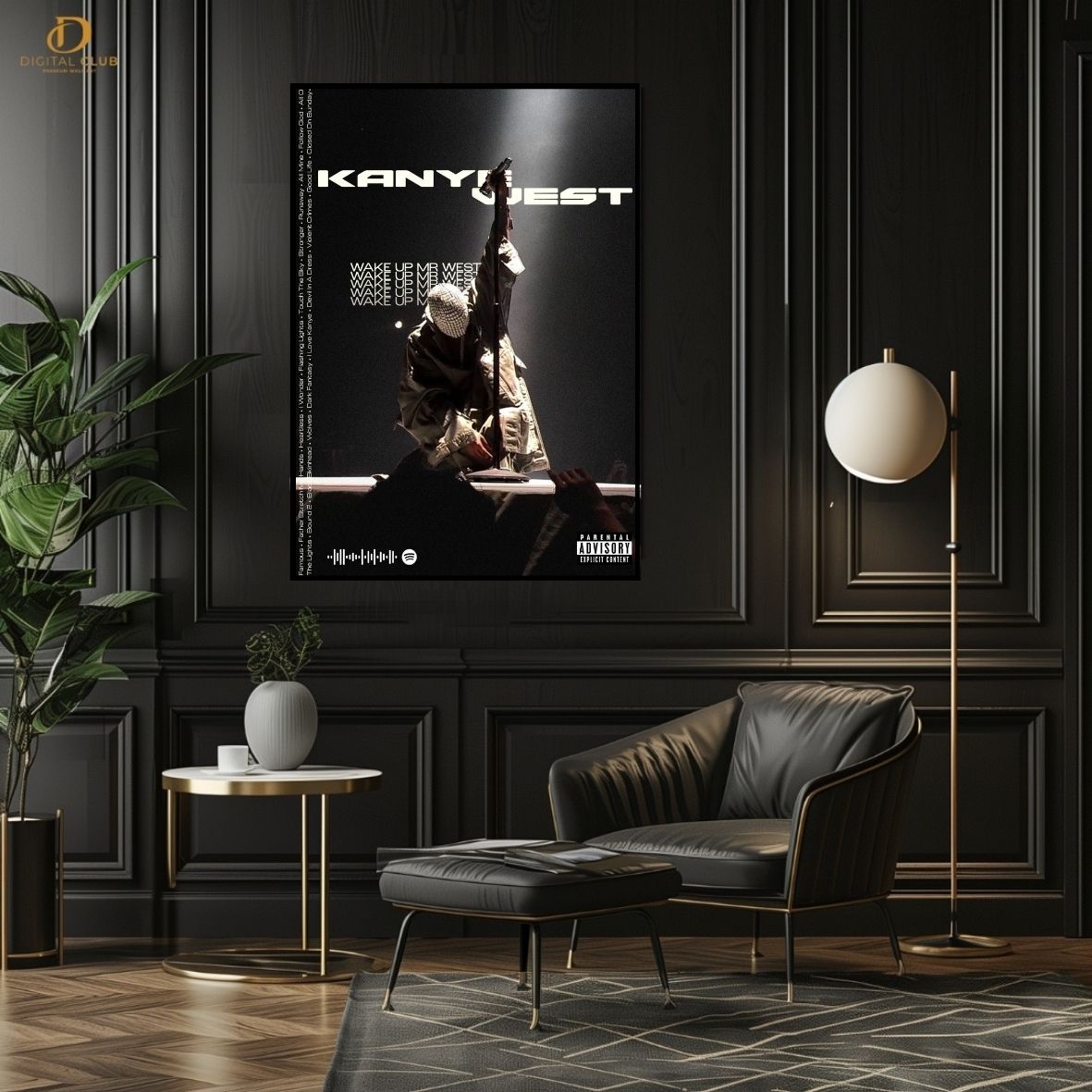 Kanye West Graphic - Music Artist - Premium Wall Art