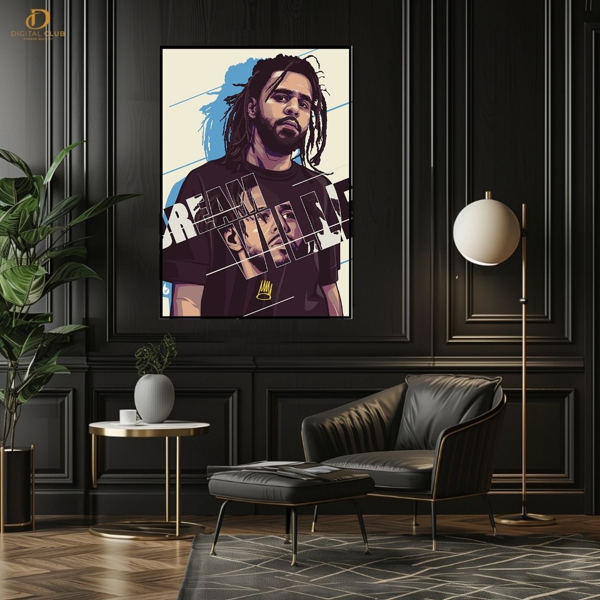 J. Cole "Vector" -Music Artist- Premium Wall Art