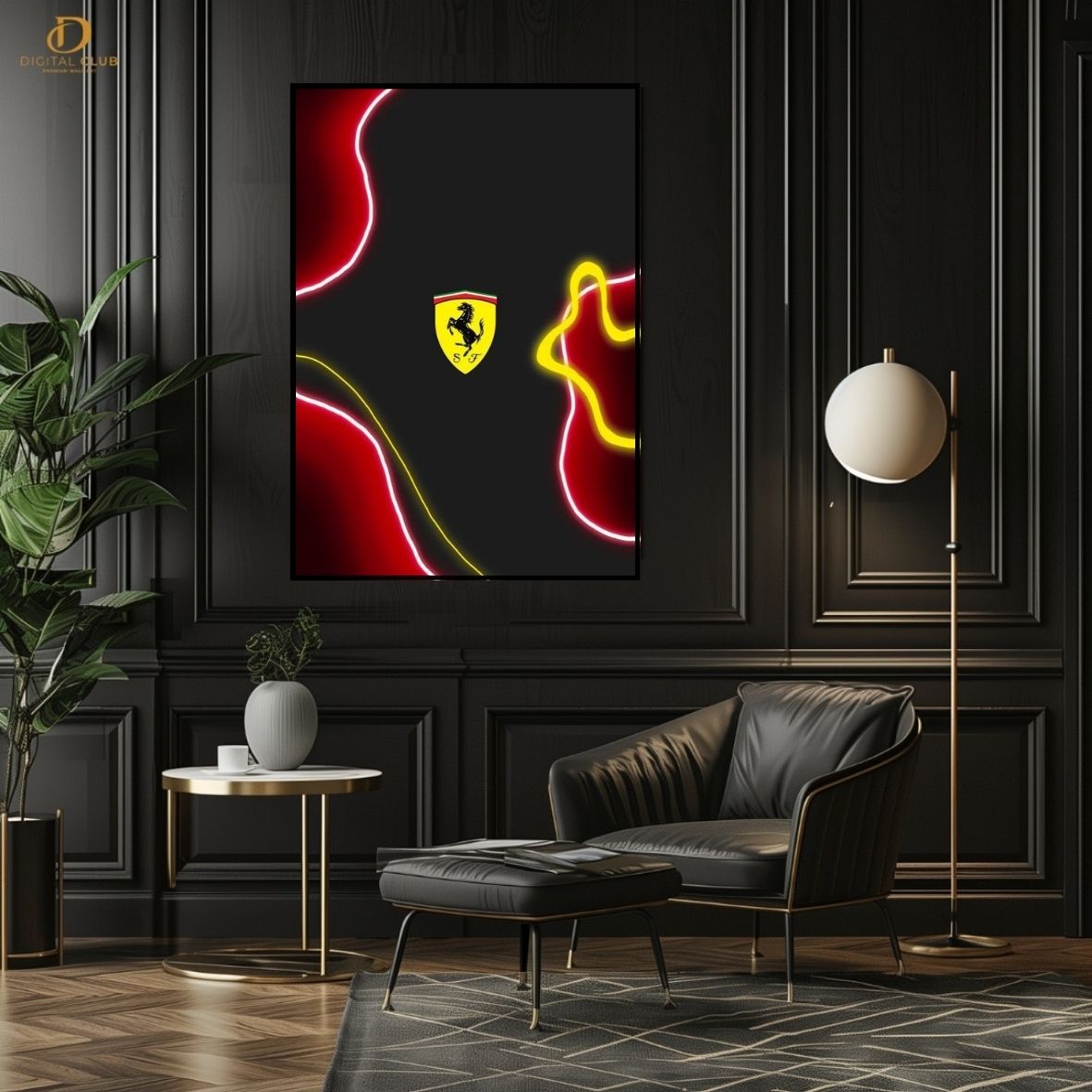 Ferrari Logo 2-Cars- Premium Wall Art - Art Digital Club
