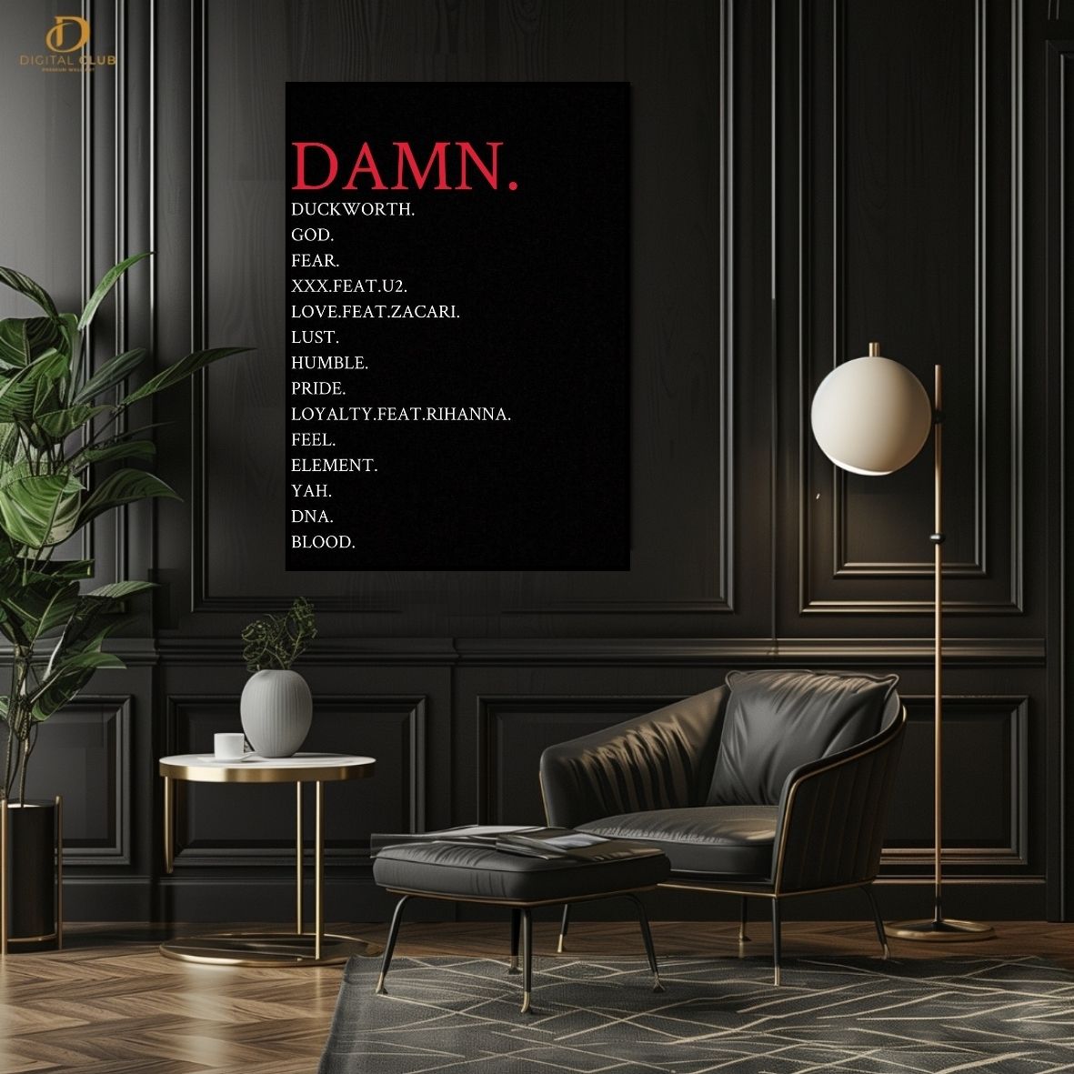 DAMN ALBUM- Music Artist - Premium Wall Art