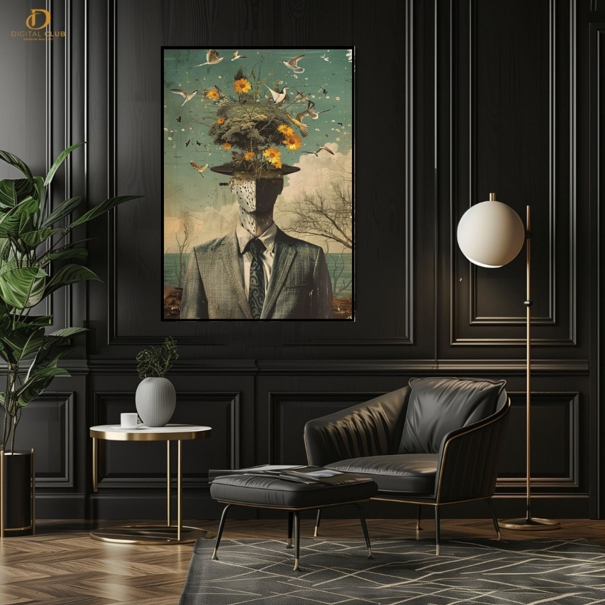 Man With Dreams -Vintage- Premium Wall Art - Art Digital Club