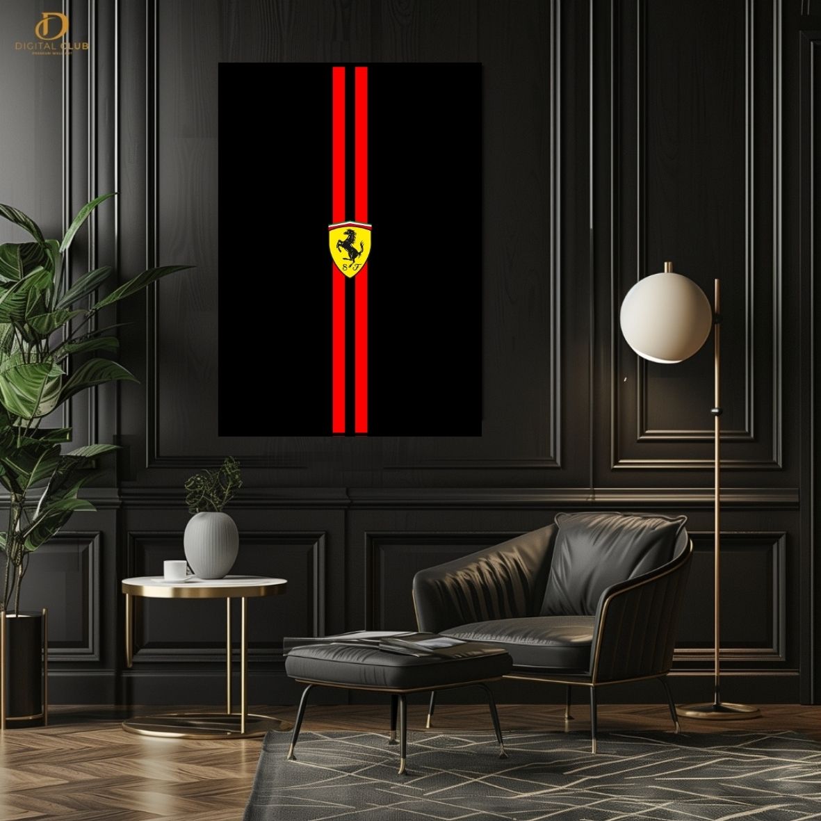 Ferrari Logo -Cars- Premium Wall Art - Art Digital Club