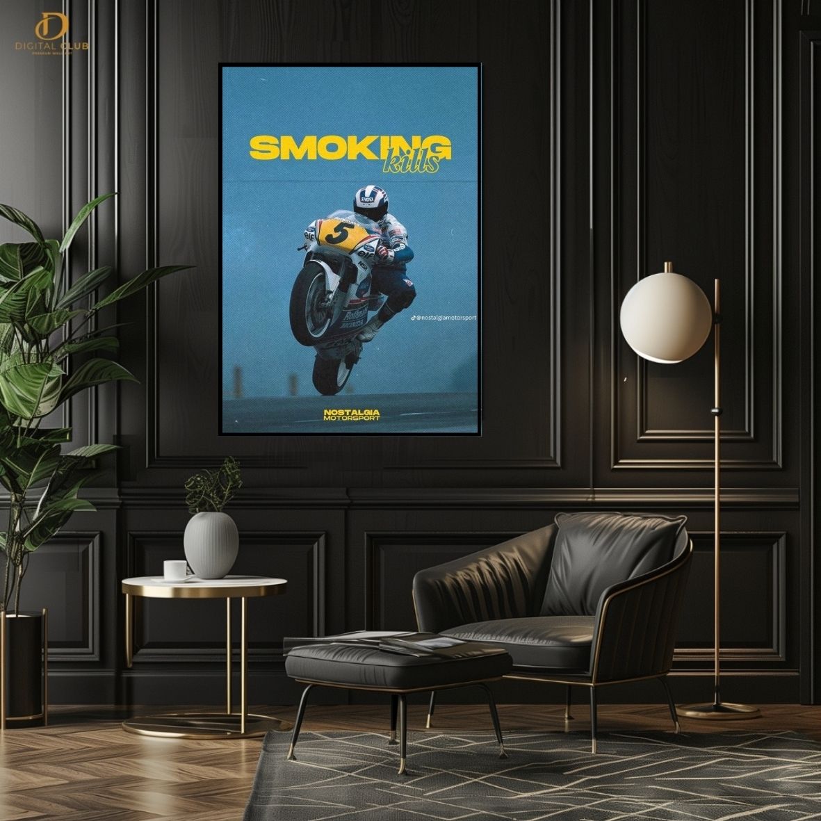 Smoking Kills -Moto GP- Premium Wall Art - Art Digital Club