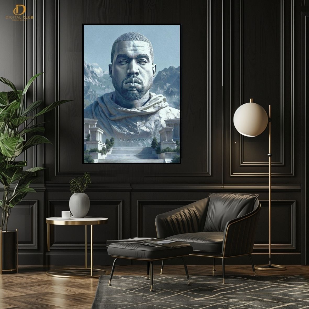 Kanye West Statue Art - Music Artist- Premium Wall Art