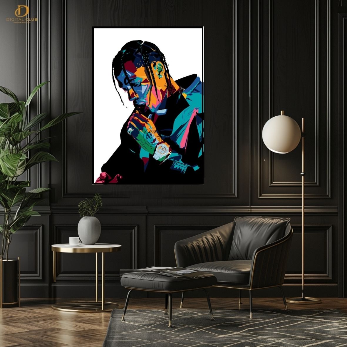 Travis Scott "Vector Art" -Music Artist- Premium Wall Art