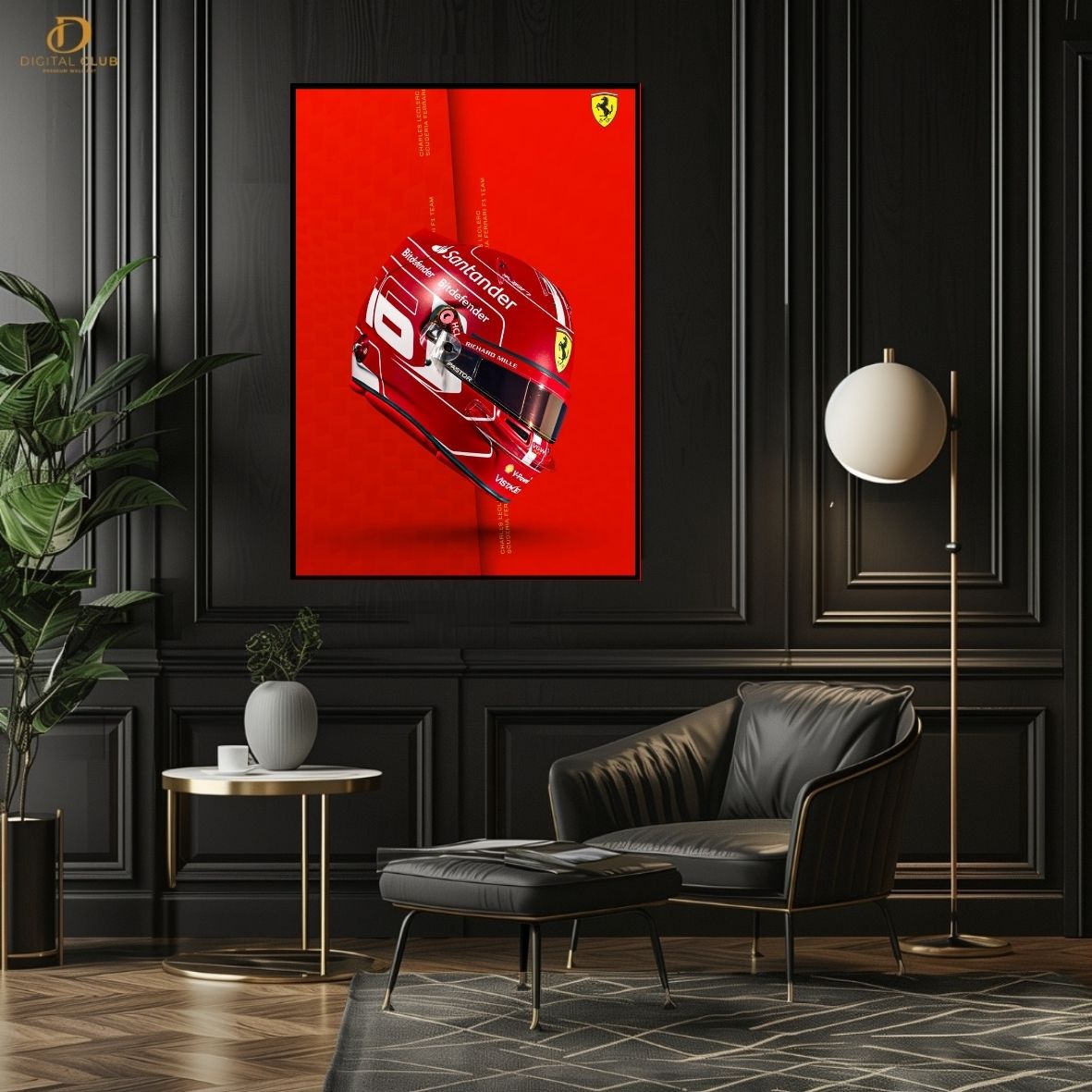 Ferrari F1 Helmet -Cars- Premium Wall Art - Art Digital Club