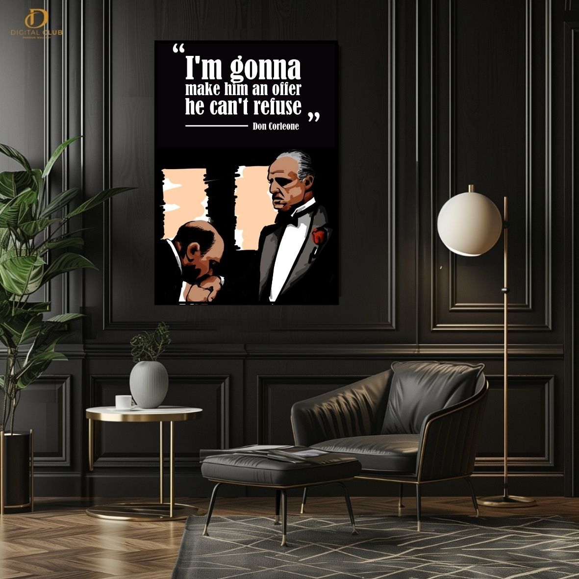 God Father Quote-Movie- Premium Wall Art - Art Digital Club