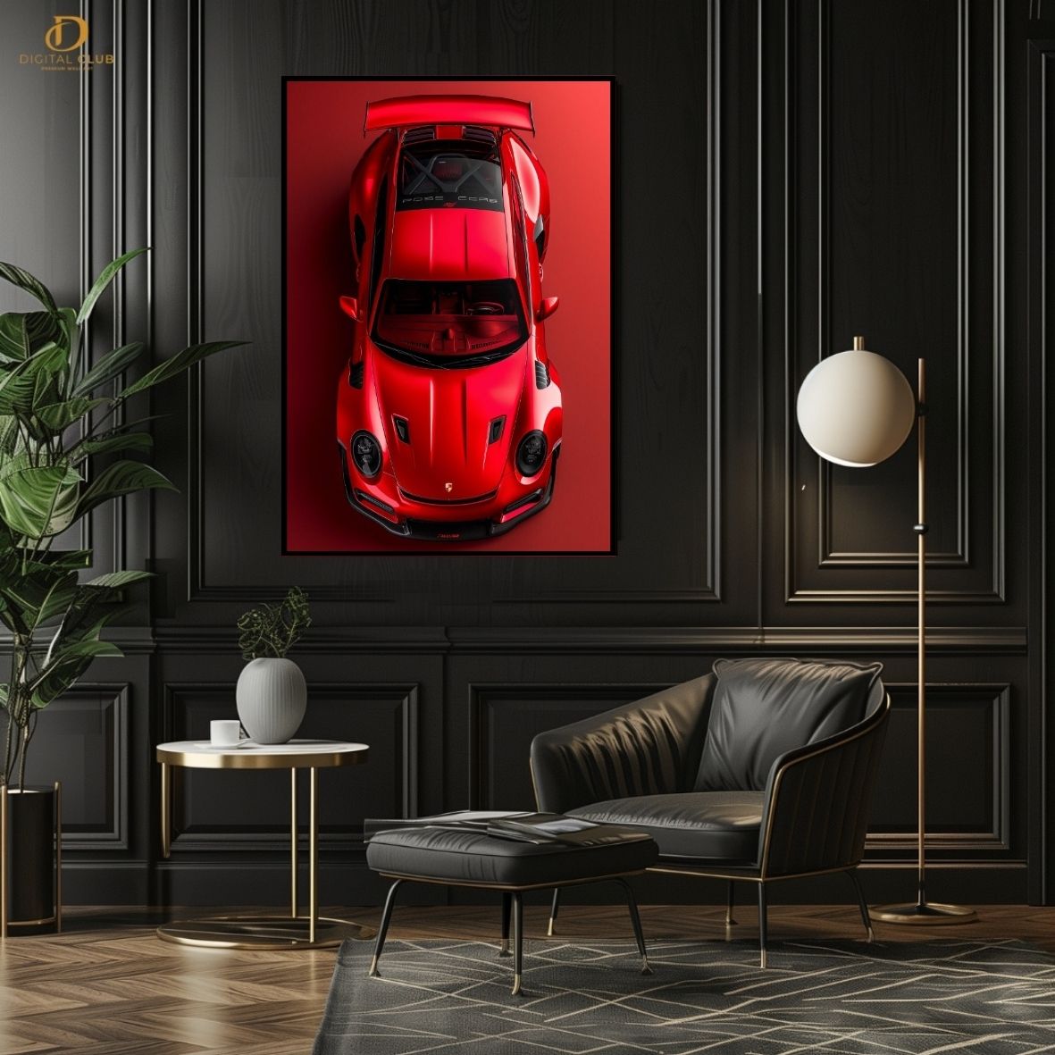 Red Porsche - Cars - Premium Wall Art