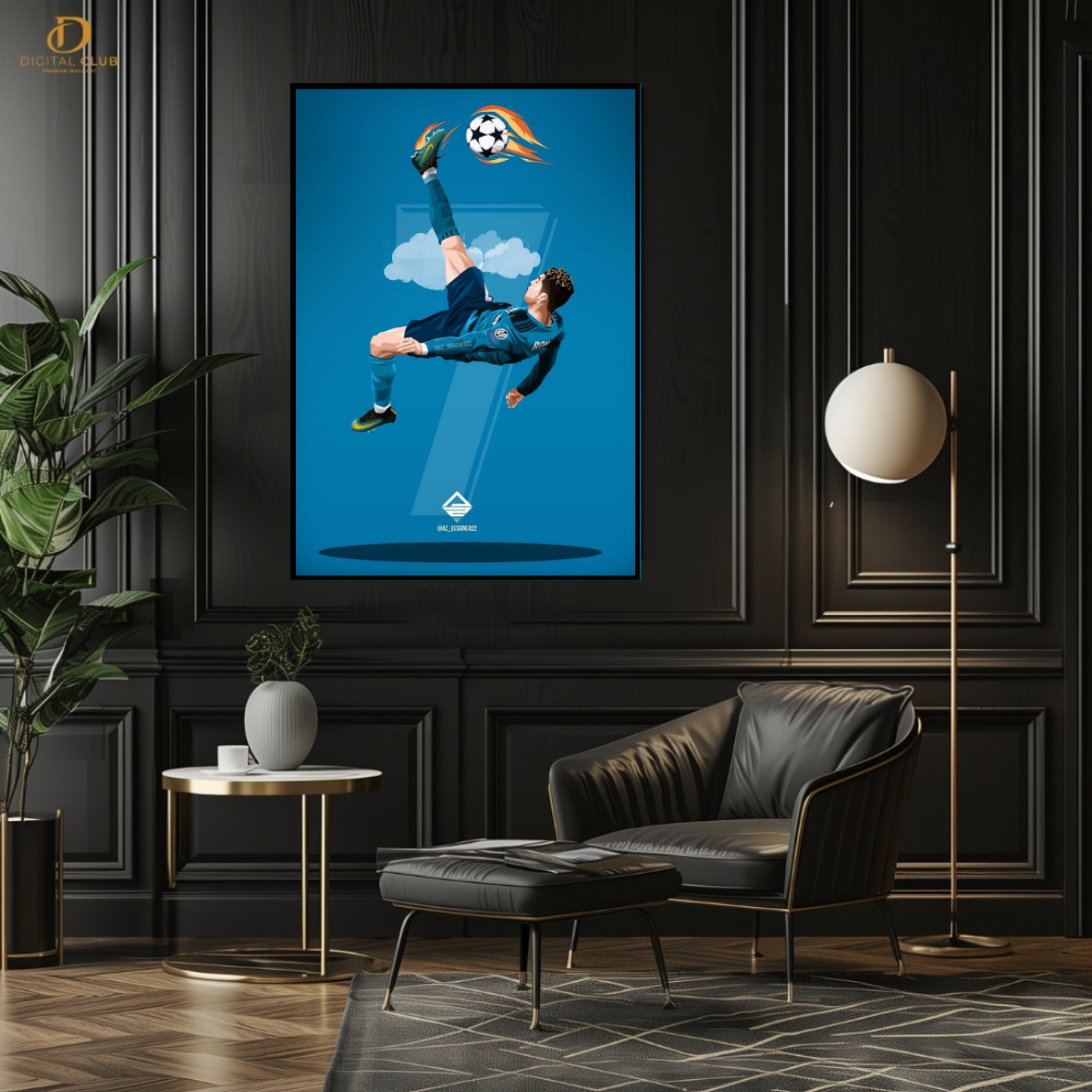 Ronaldo Bicycle Kick -Football- Premium Wall Art - Art Digital Club