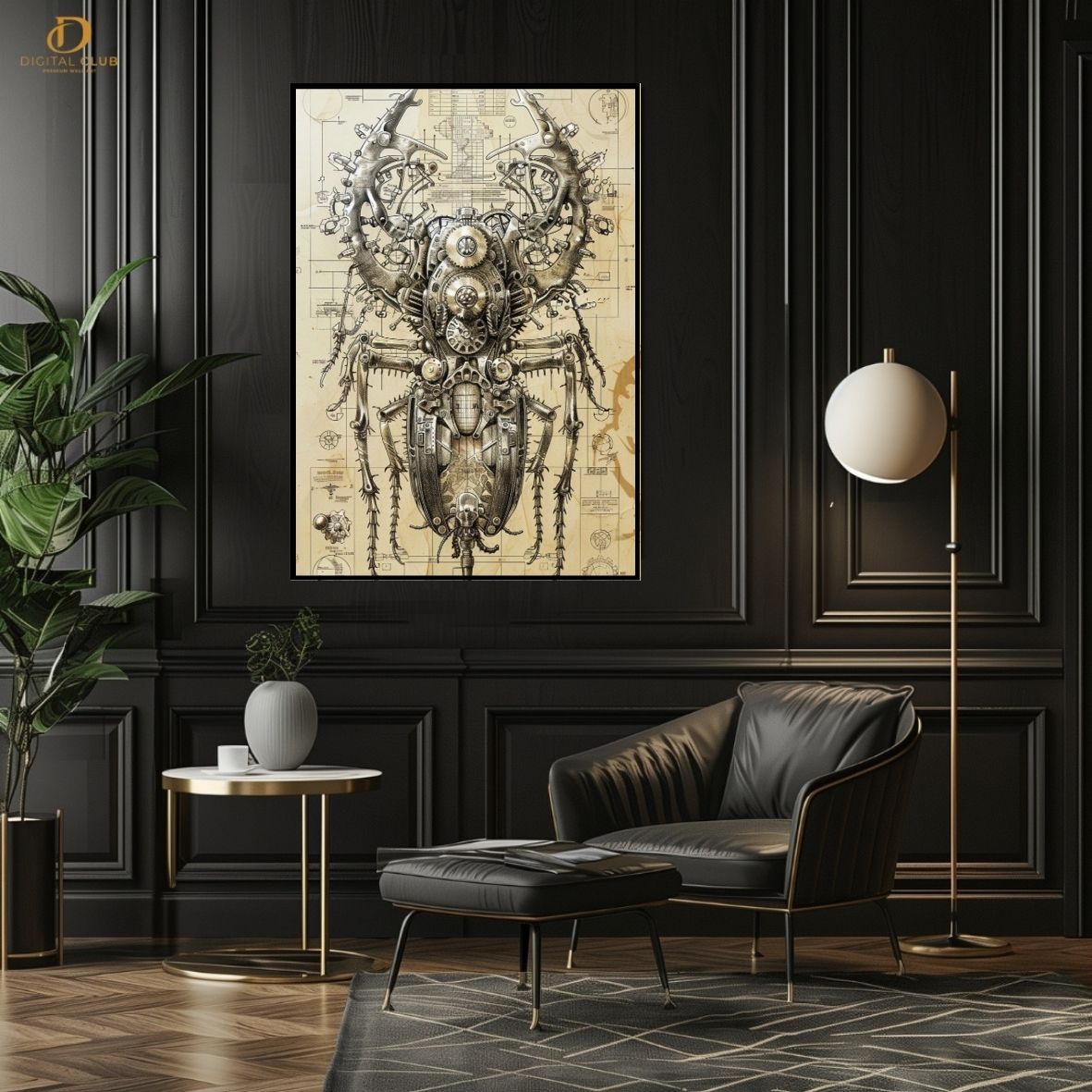 Spider Sketch - Office- Premium Wall Art