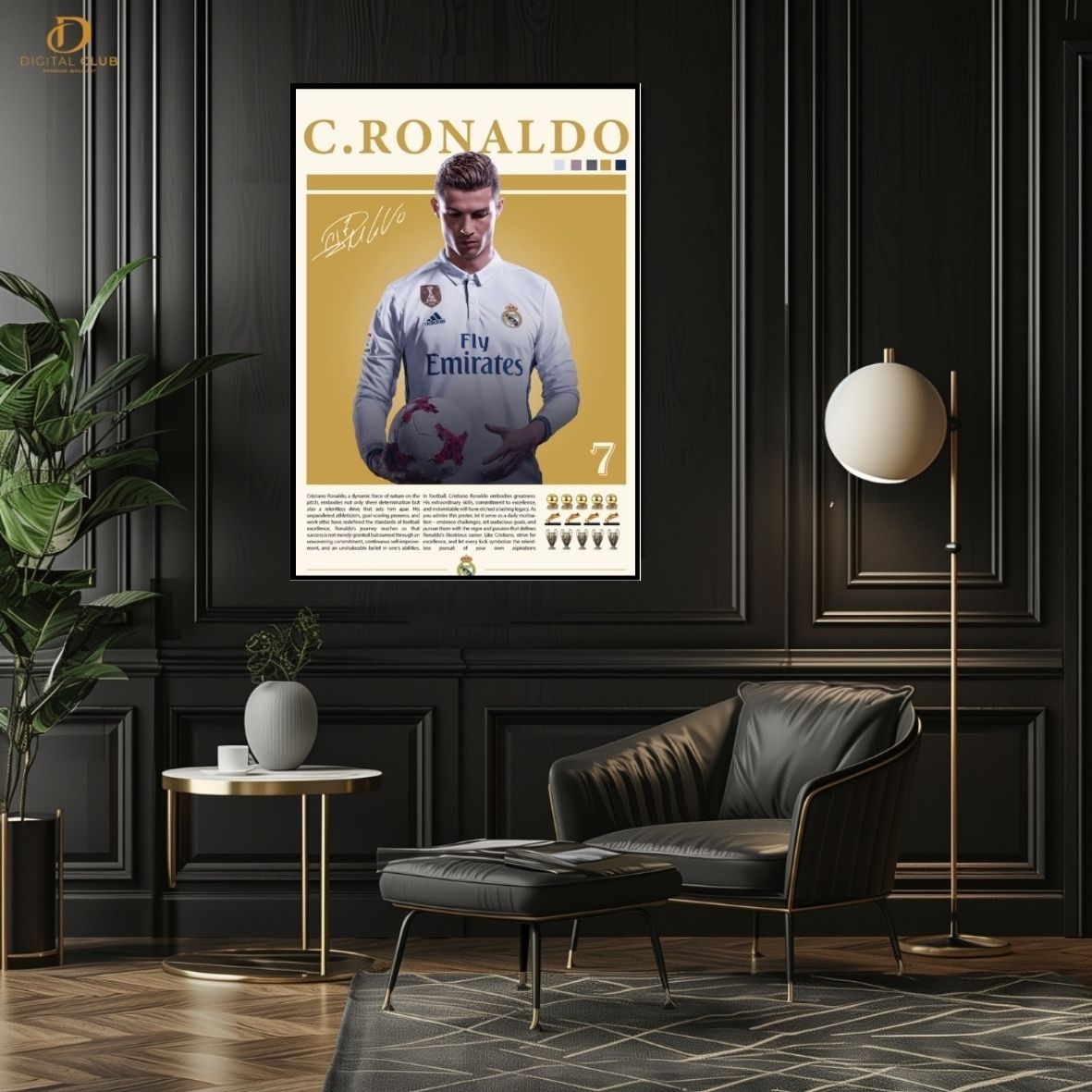 C.Ronaldo Signed -Football- - Premium Wall Art