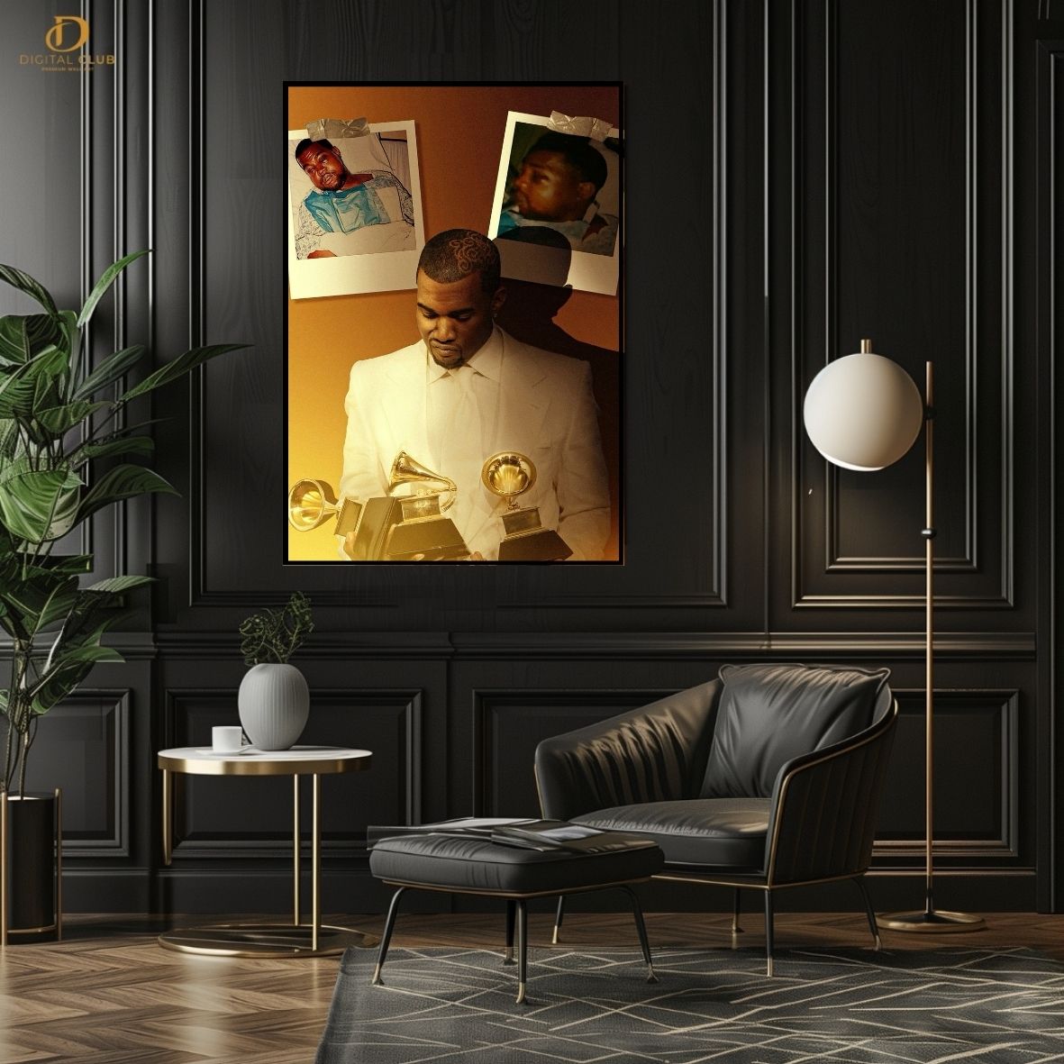 Kanye West Grammy - Music Artist- Premium Wall Art