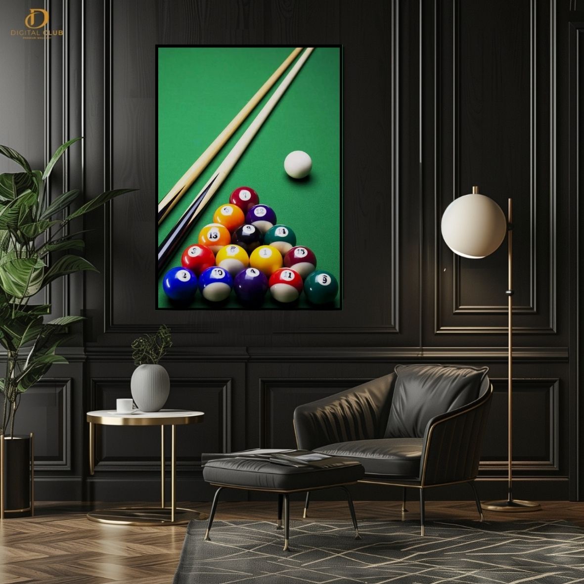 Snooker Billiards- Artwork -Premium Wall Art