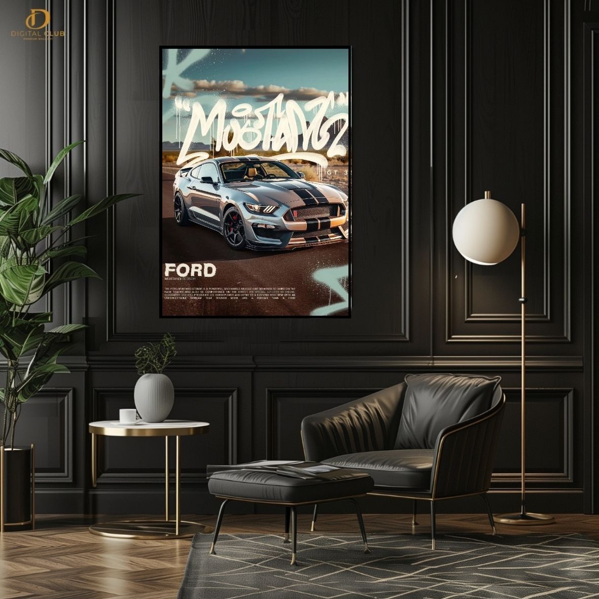 Ford Mustang GT350R -Car- Premium Wall Art - Art Digital Club