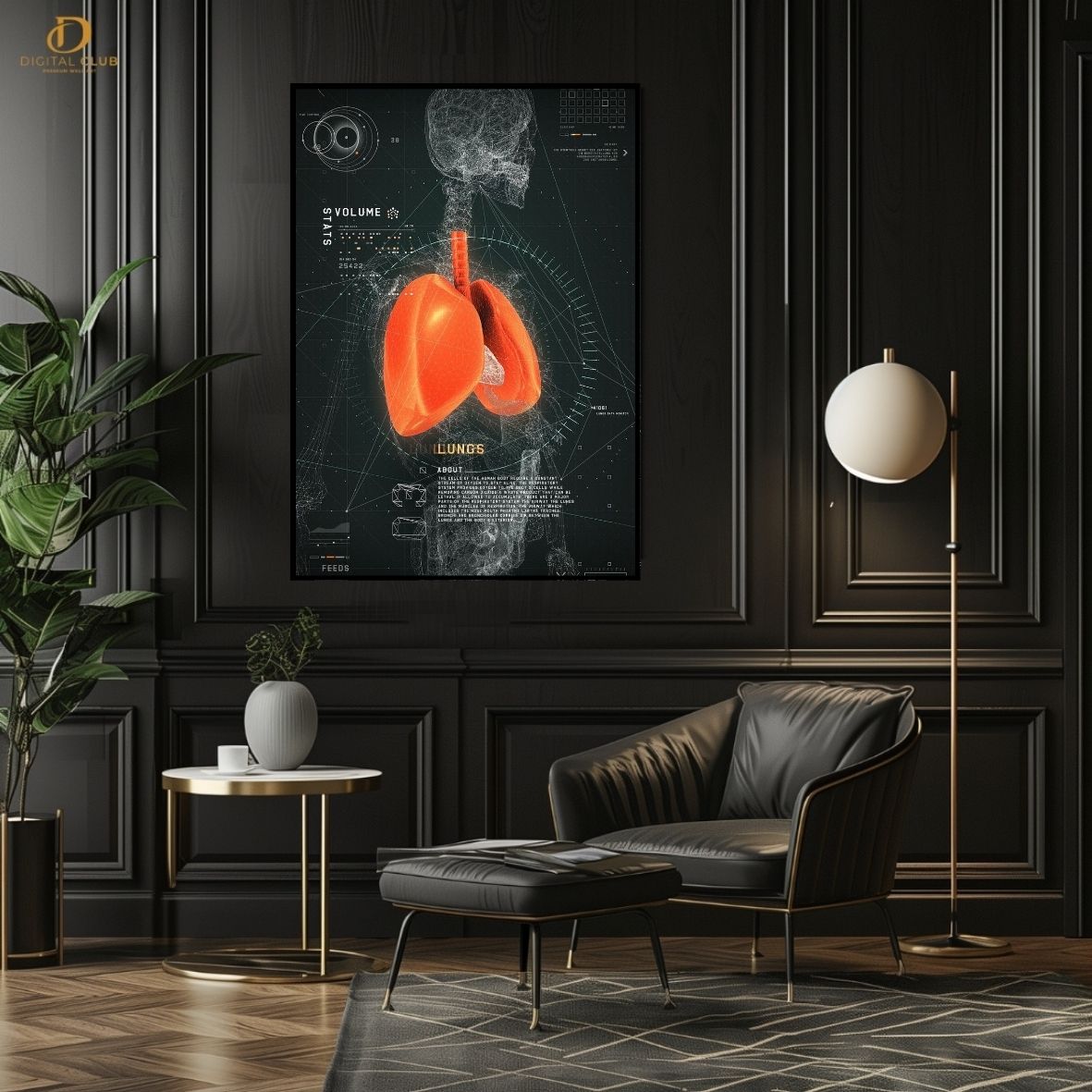 Human Skeleton Artwork -Office- Premium Wall Art