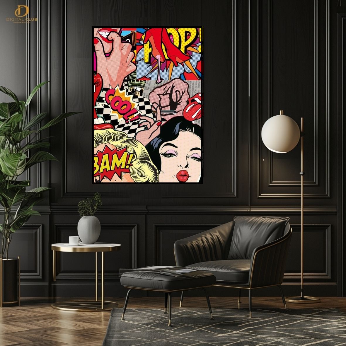 Graphic Girl - Pop Art - Premium Wall Art