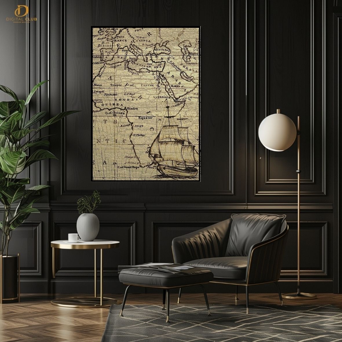 Pirate Map 2- Premium Wall Art - Art Digital Club