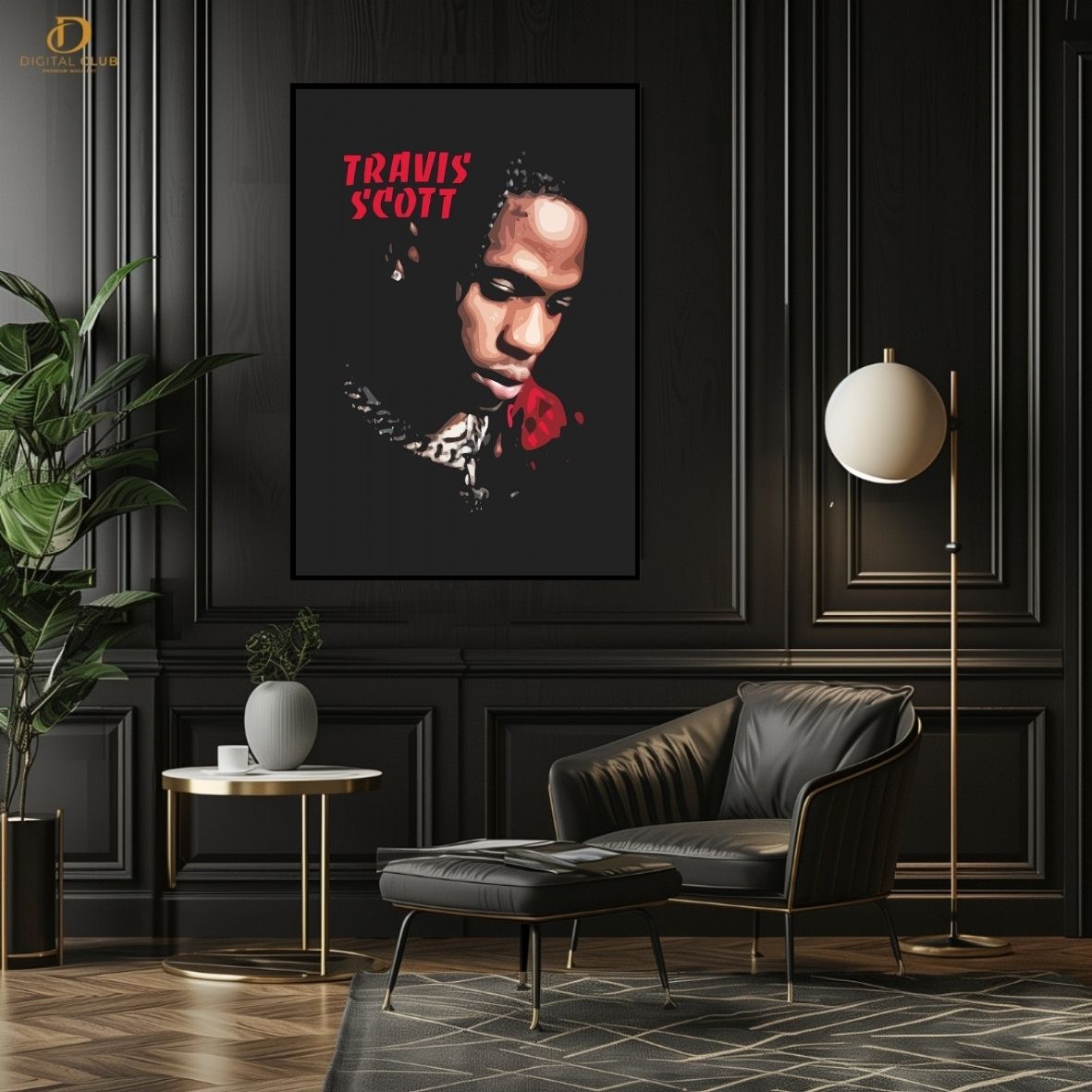Travis Scott Graphic -Music Artist- Premium Wall Art