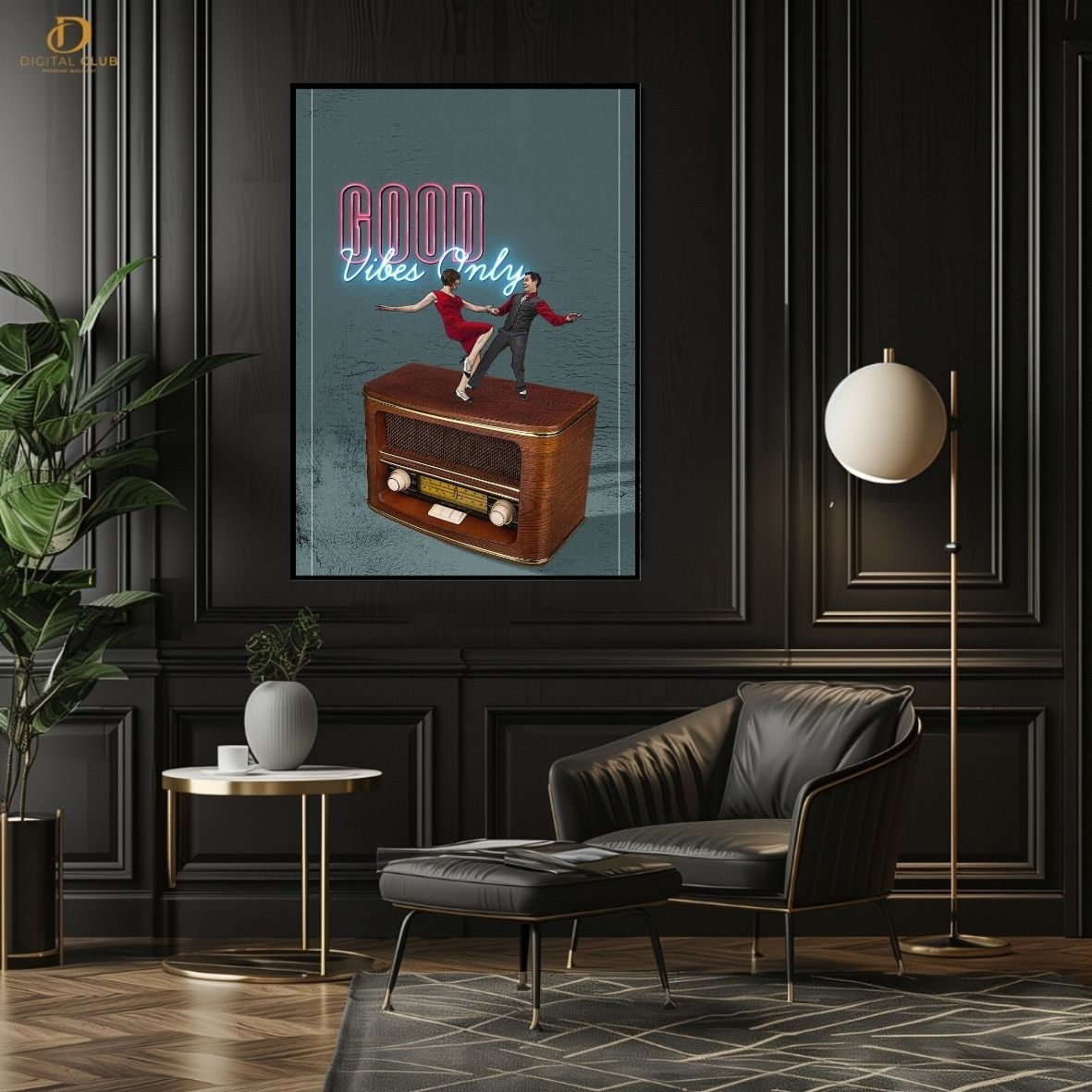 Vintage Couple Dance - Premium Wall Art - Art Digital Club