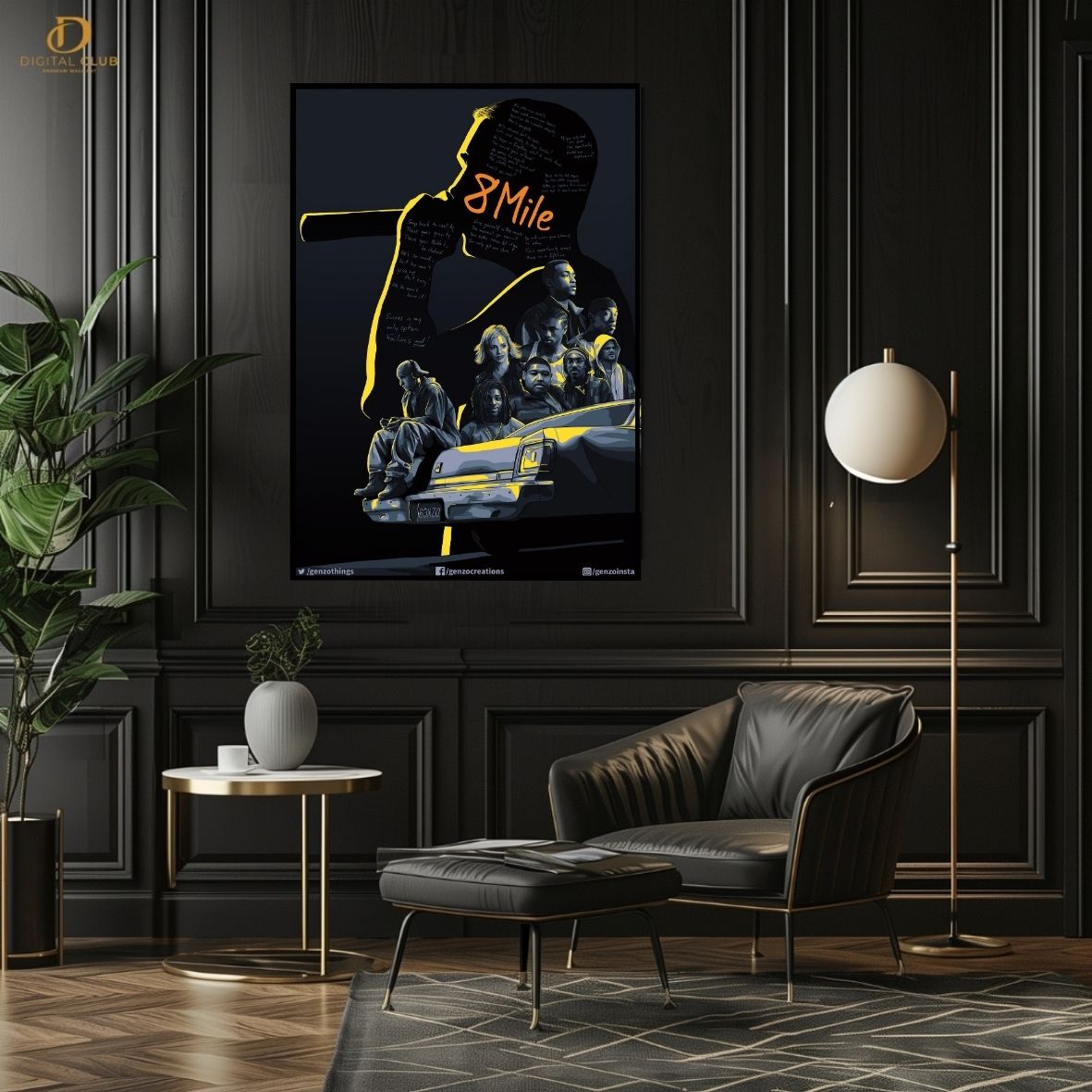 Eminem 8 Miles - Music Artist- Premium Wall Art