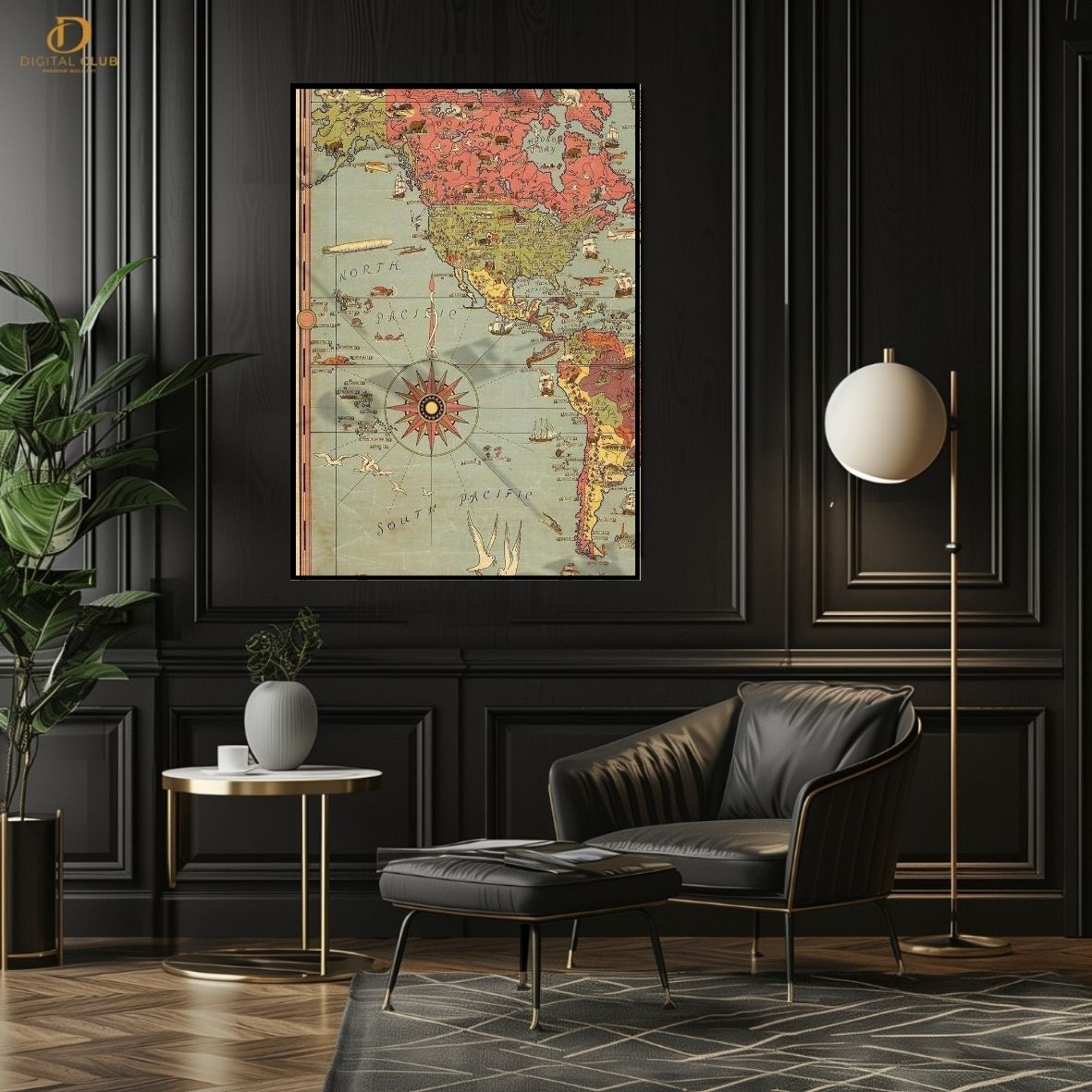 South Map - Office - Premium Wall Art