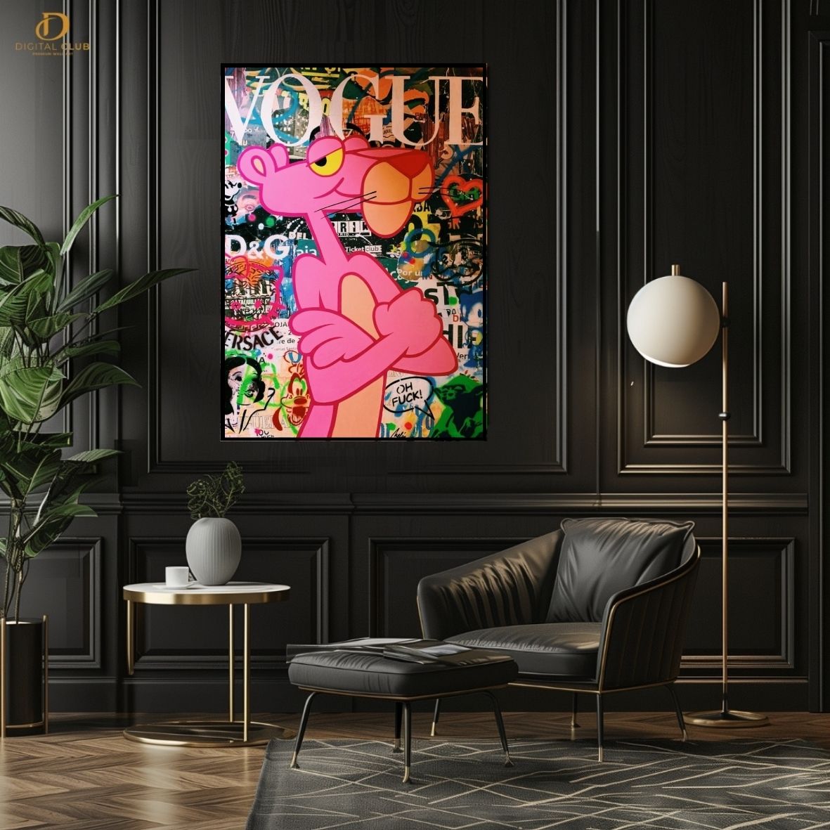 Pink Panther Vogue- Pop Art - Premium Wall Art