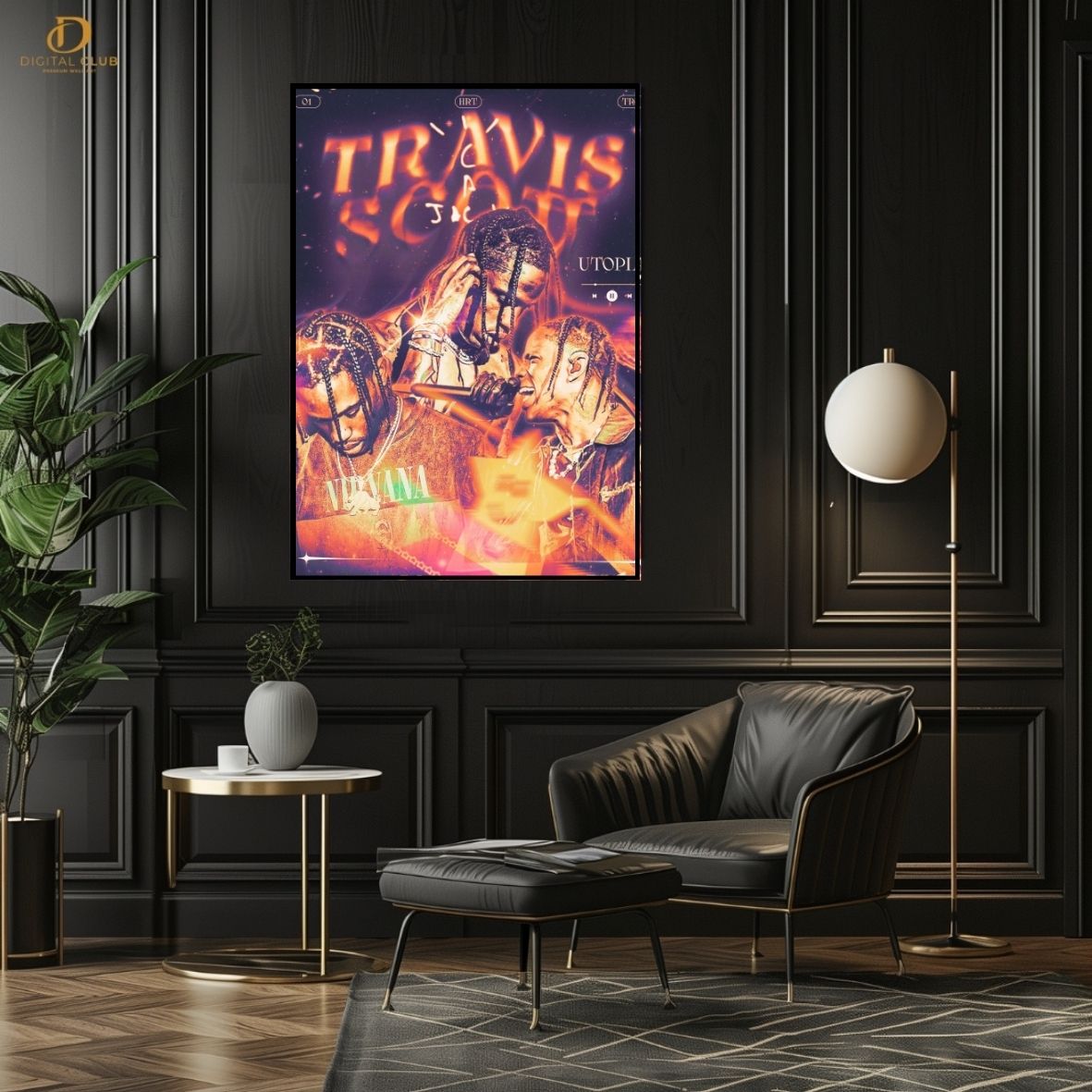 Travis Scott Artwork -Music Artist- Premium Wall Art