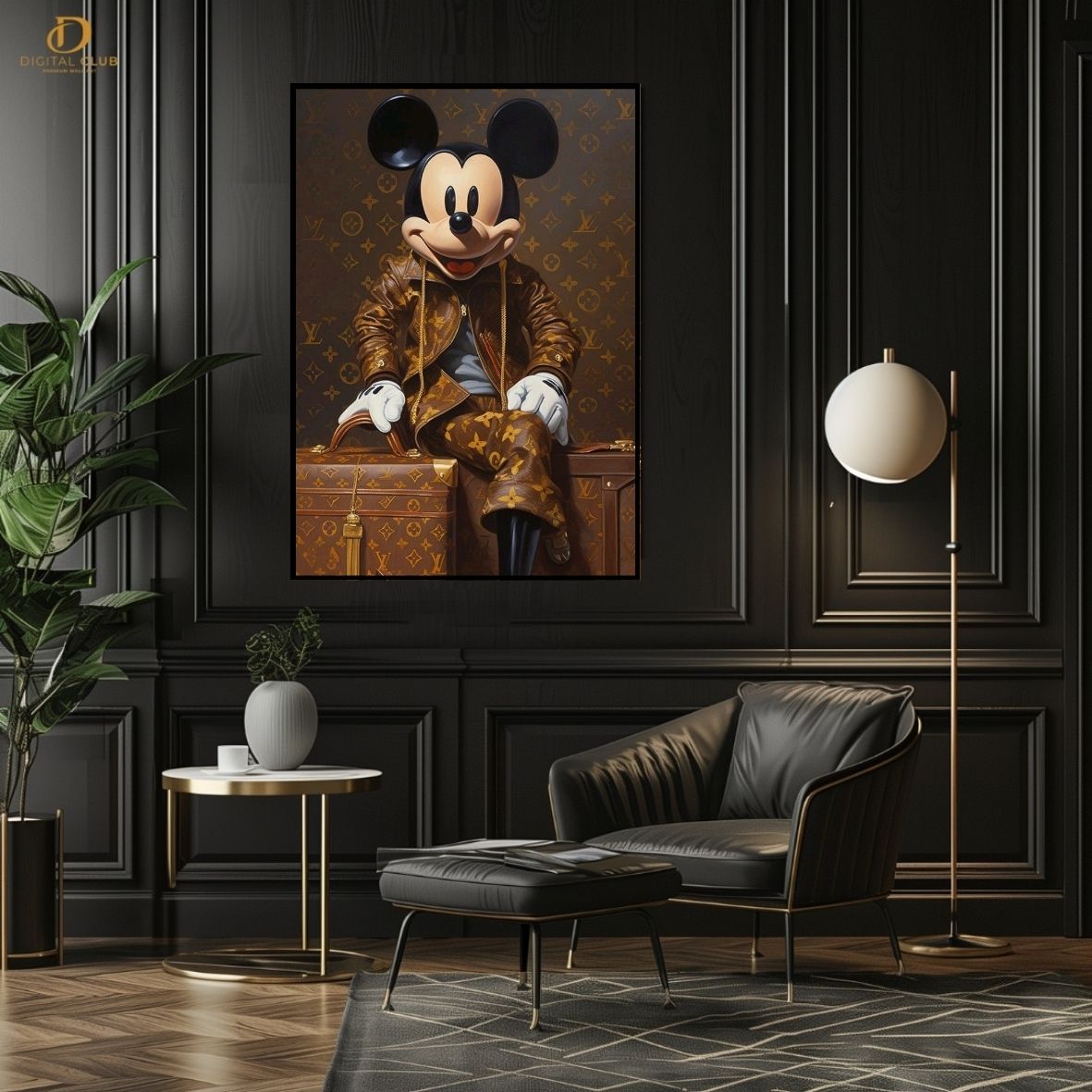 LV Mickey-Car- Premium Wall Art - Art Digital Club