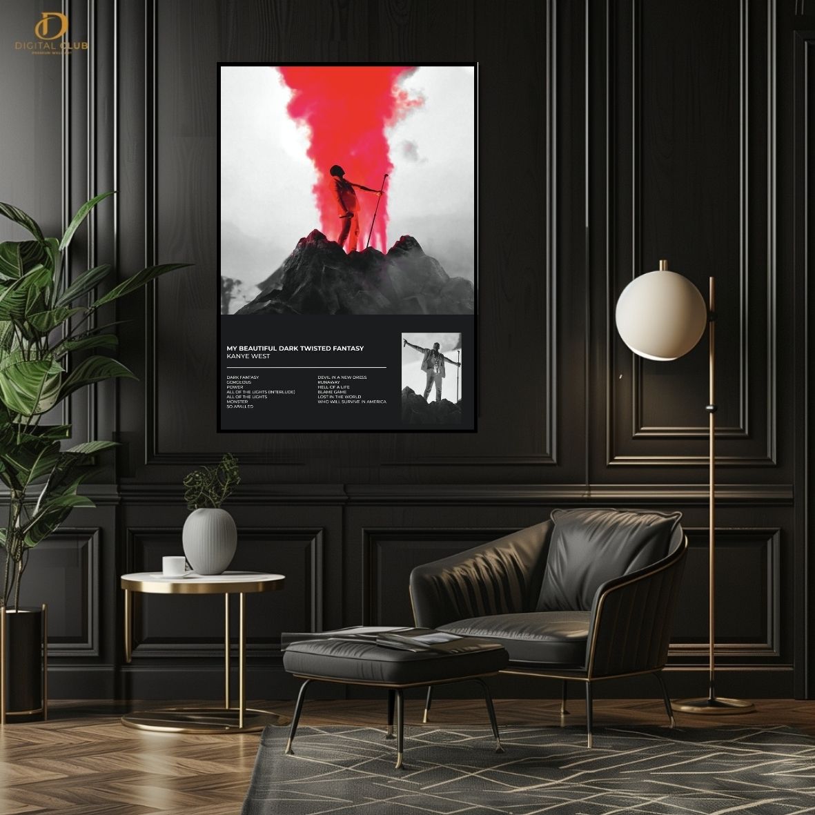 Kanye West "MBDTF"- Music Artist- Premium Wall Art