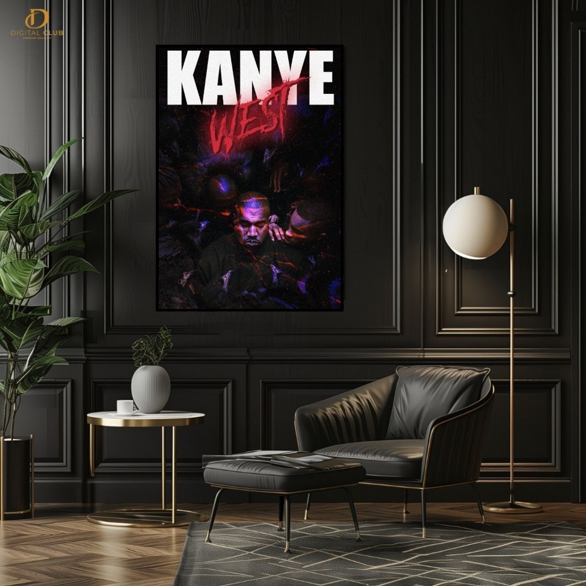 Kanye West 2- Music Artist- Premium Wall Art