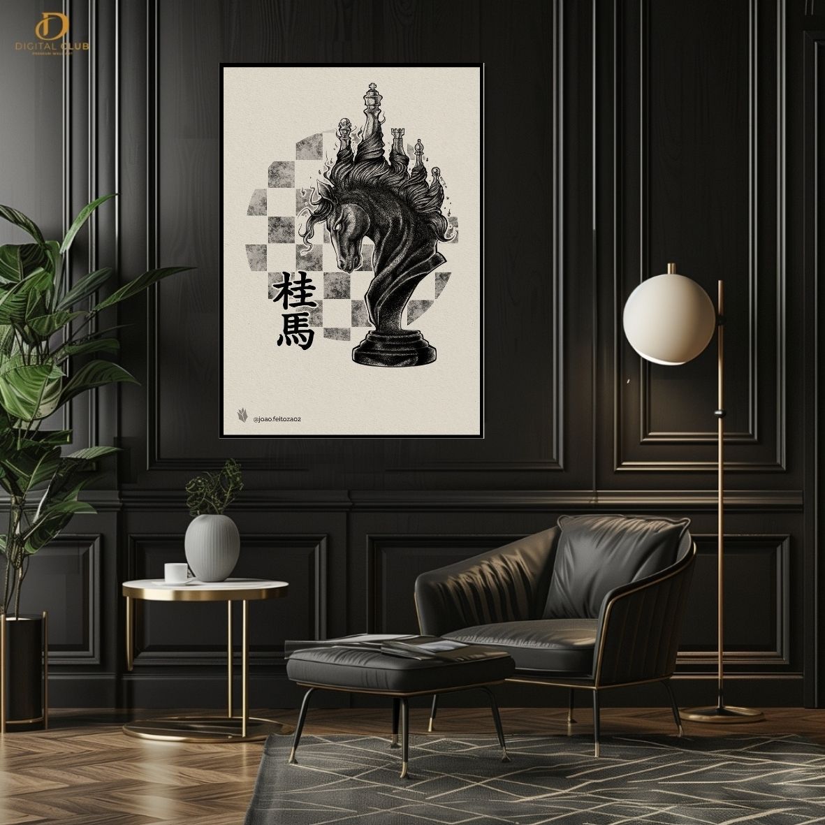 Horse Chess Artwork- Animal-Premium Wall Art