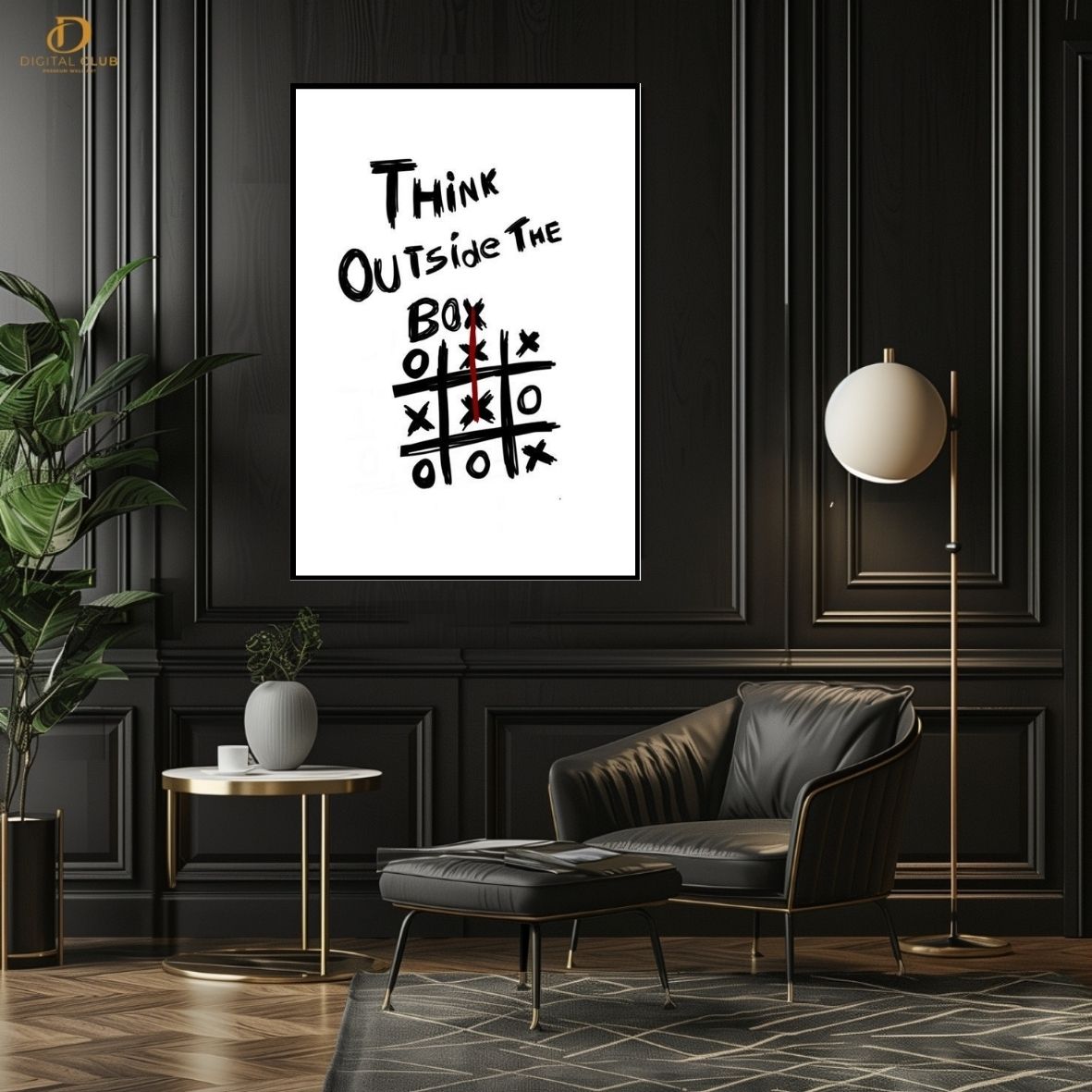 Think Outside The Box- Typography - Premium Wall Art
