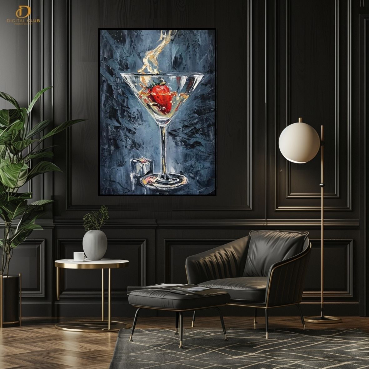 Martini Glass Artwork - Aesthetic- Premium Wall Art