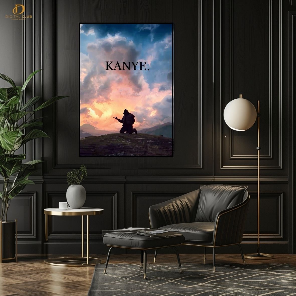 Kanye West 3- Music Artist- Premium Wall Art