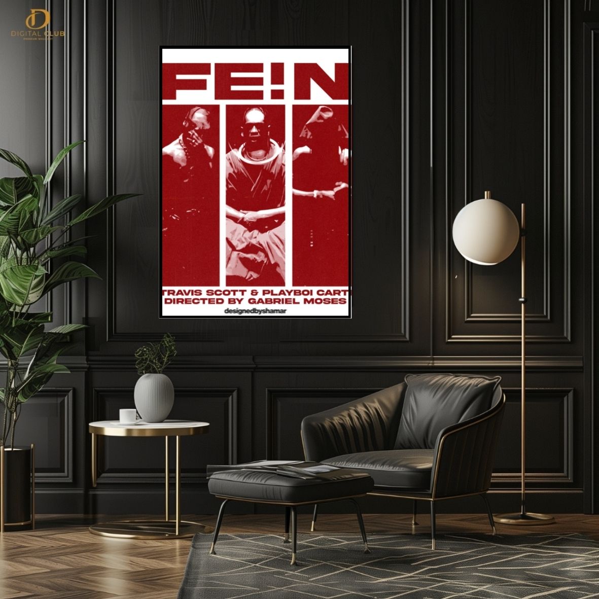 Travis Scott "FEIN 2" -Music Artist- Premium Wall Art