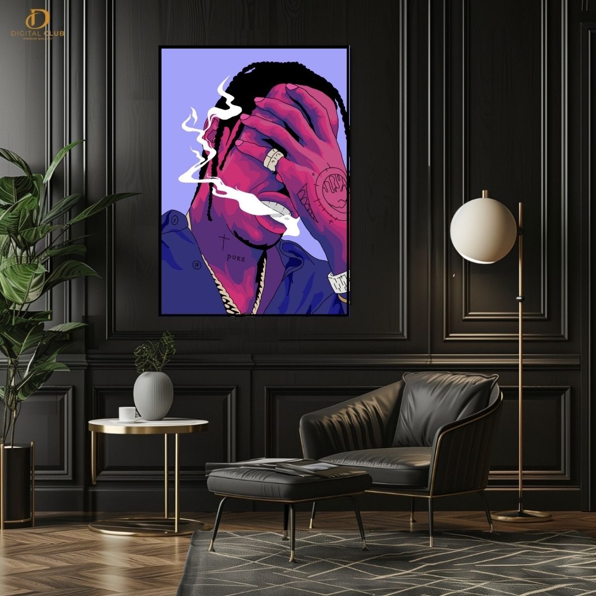 Travis Scott Vector -Music Artist- Premium Wall Art