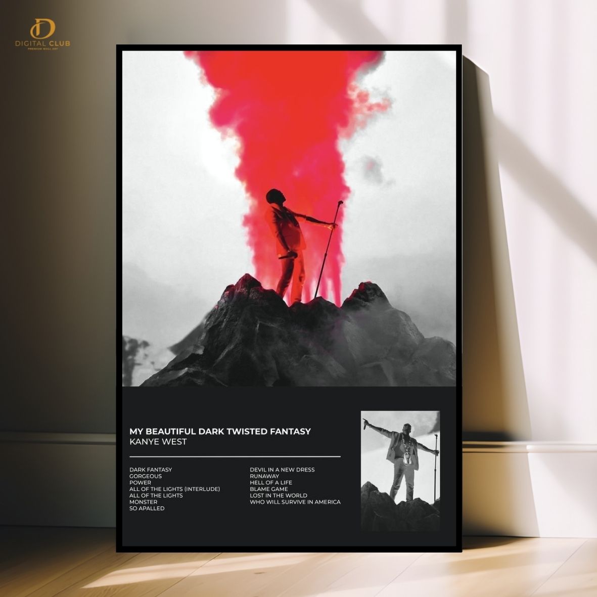Kanye West "MBDTF"- Music Artist- Premium Wall Art