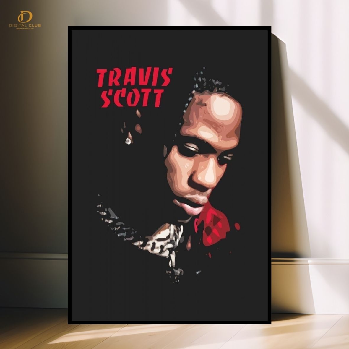 Travis Scott Graphic -Music Artist- Premium Wall Art