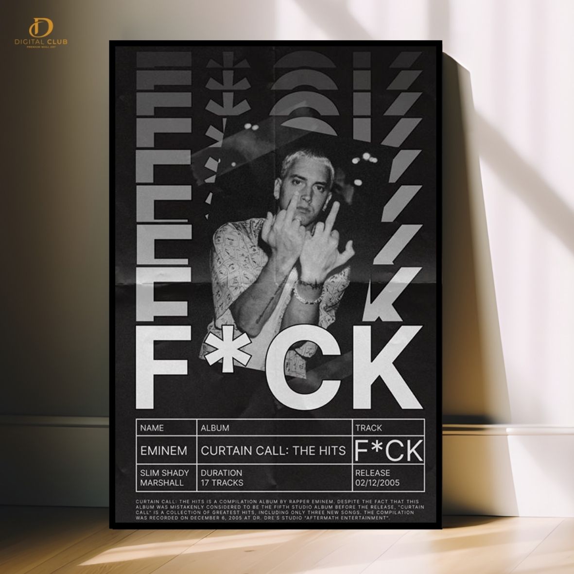 Eminem Graphic- Music Artist- Premium Wall Art