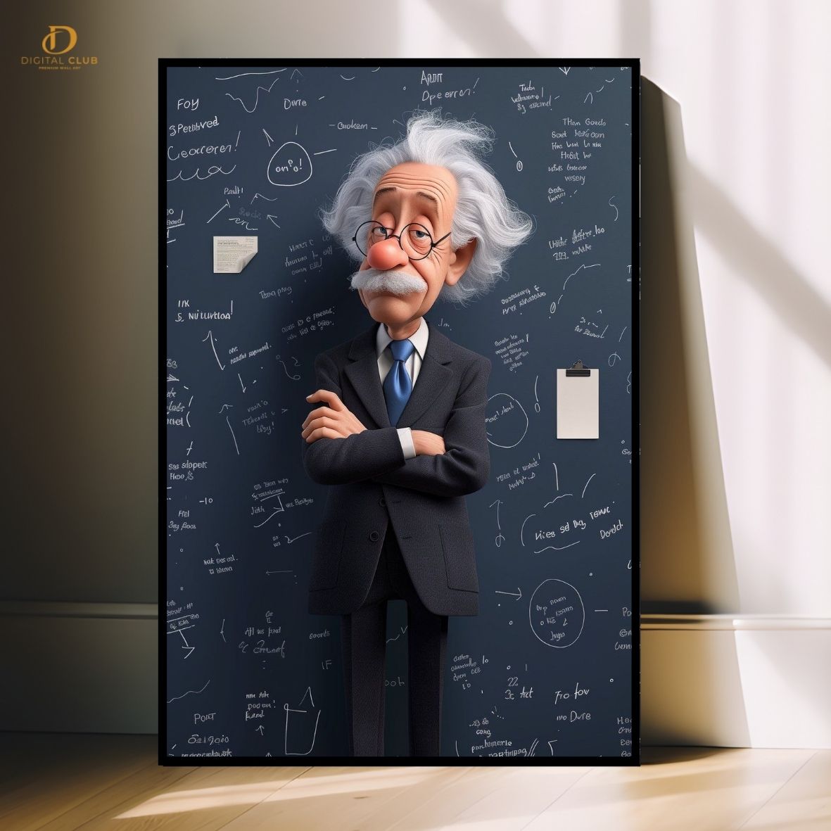 Einstein -Cartoon- Premium Wall Art - Art Digital Club