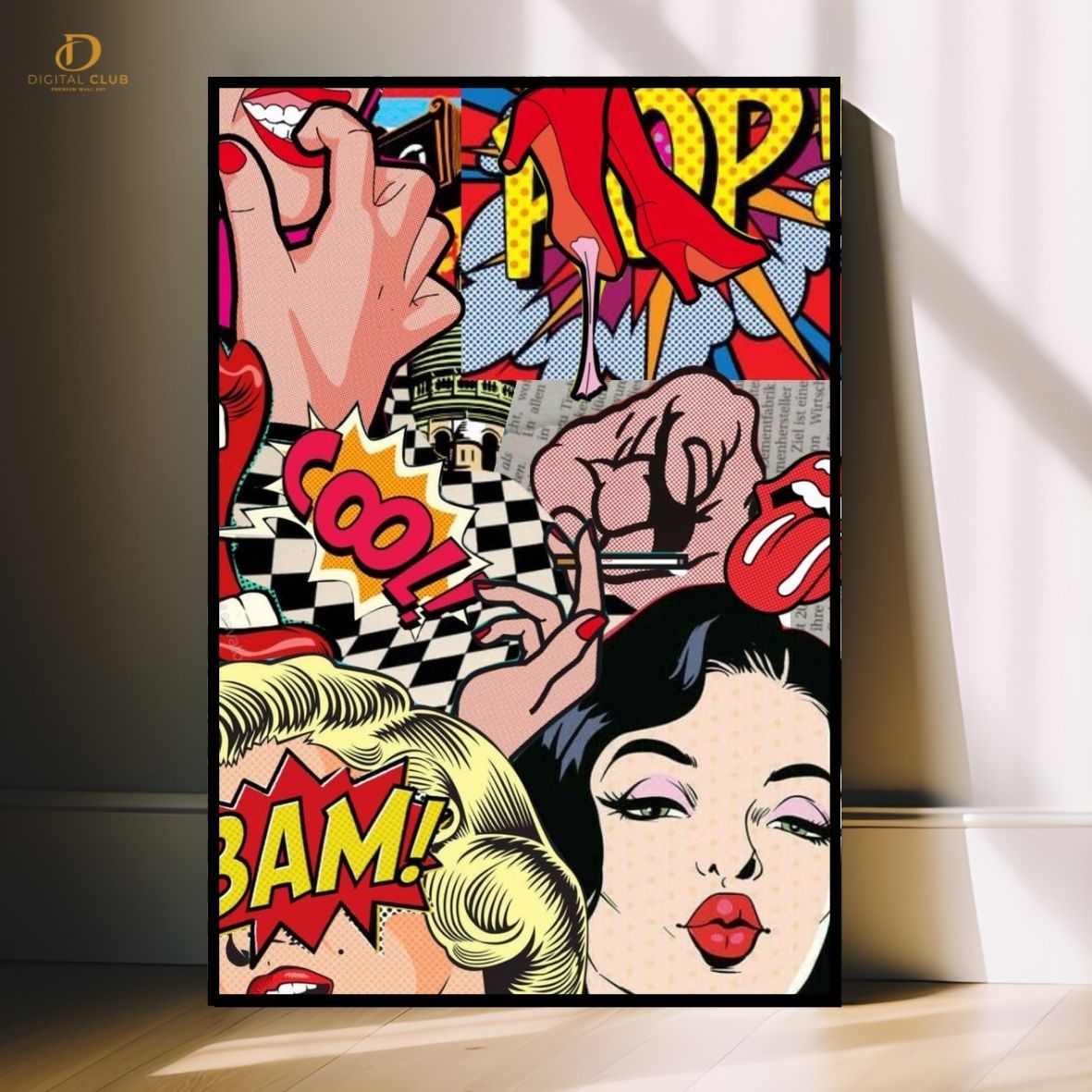 Graphic Girl - Pop Art - Premium Wall Art