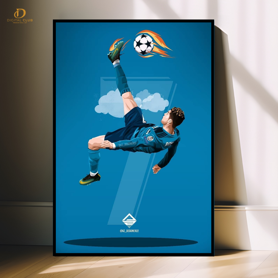 Ronaldo Bicycle Kick -Football- Premium Wall Art - Art Digital Club