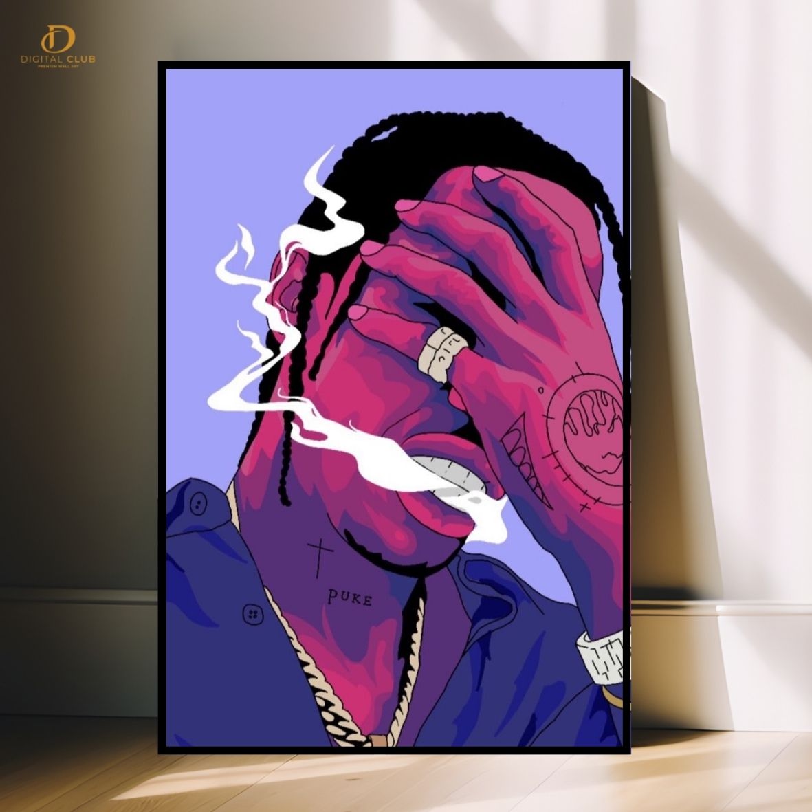 Travis Scott Vector -Music Artist- Premium Wall Art