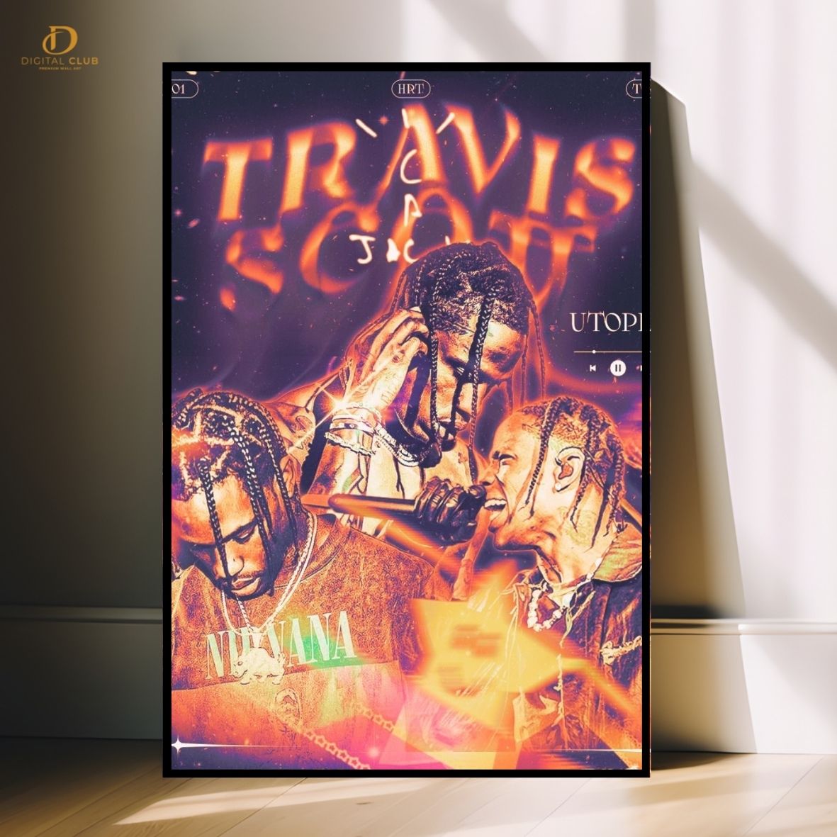 Travis Scott Artwork -Music Artist- Premium Wall Art