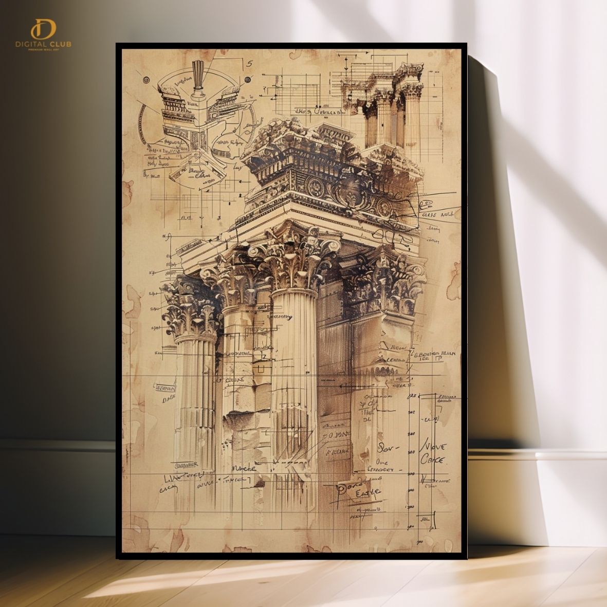 Structure Sktech - Office- Premium Wall Art