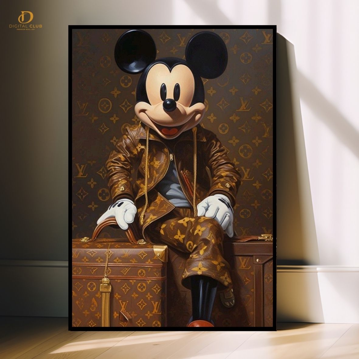 LV Mickey-Car- Premium Wall Art - Art Digital Club