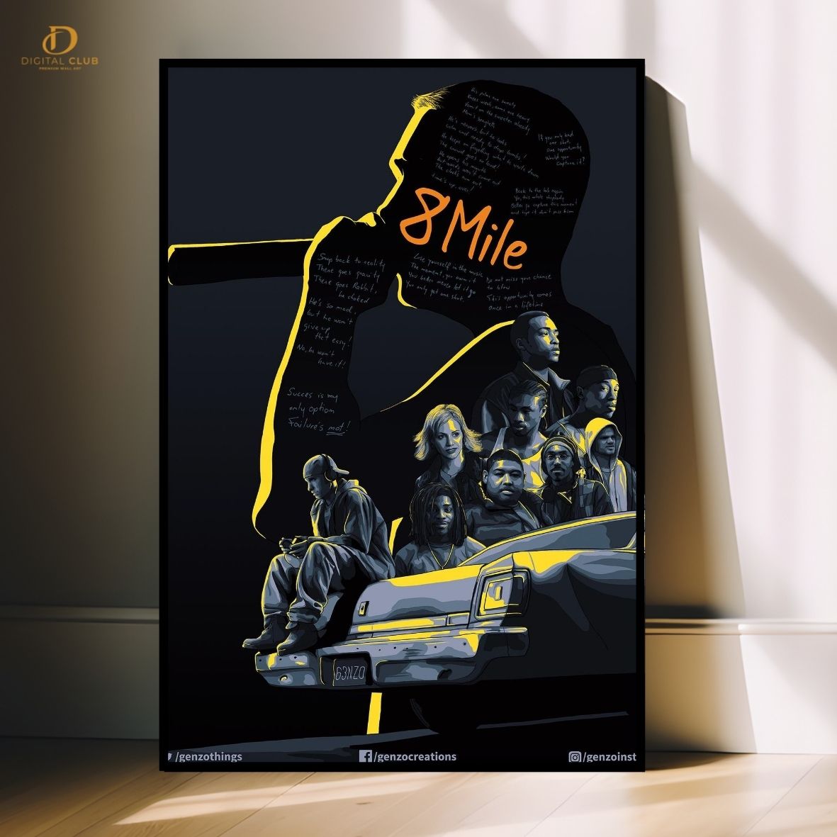 Eminem 8 Miles - Music Artist- Premium Wall Art